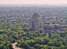 st louis drone photograph of Chase Park Plaza